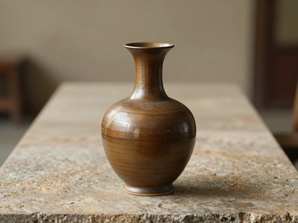 Ceramic vase product still with shallow depth